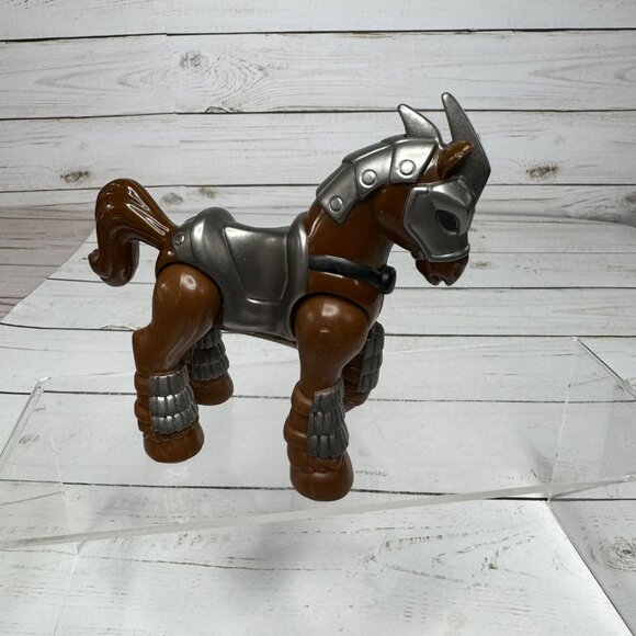 Fisher Price Imaginext Angus Knight Horse Mount Brown Silver Castle 2011 - Picture 2 of 7